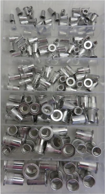 StahlKaiser Klinknagelmoer set - 150 delig - Diverse maten M3-M10 - Handige opbergdoos
