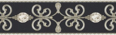 KLASSIEKE BEHANGRAND (zelfklevend) - Zwart Zilver - AS Creation Only Borders