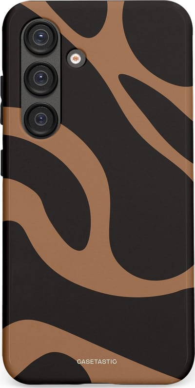 Casetastic Hoesje Geschikt voor Samsung S25 - Stijlvolle Beschermende Duo-layer Case - Chocolade Golven