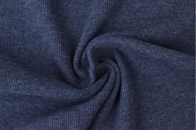10 meter rib boordstof - Donker jeans melange - 60cm breed