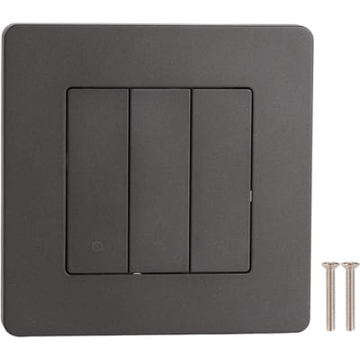 3-voudig Smart Bedieningspaneel APP Timing Intelligent Schakelpaneel Terugverend Type AC100?240V Grijs grijze kleur
