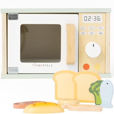 Houten Speelgoed Magnetron en Oven - Kinderkeuken Accessoires - Speelkeuken - FSC Hout - Educatief Speelgoed - Vanaf 3 Jaar