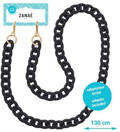 Zanae Universeel telefoon koord ketting - Zwart