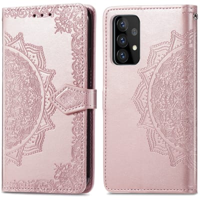 imoshion Hoesje - Geschikt voor Samsung Galaxy A52 (4G) / A52s / A52 (5G) - Mandala Bookcase - Rosé Goud