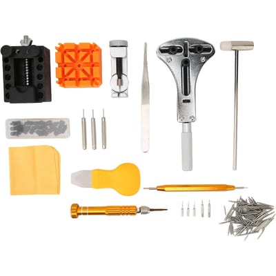Horloge Reparatie Kit Horloge Batterij Vervanging Horlogekast Opener Complete Horloge Gereedschapskit met Bruin gray