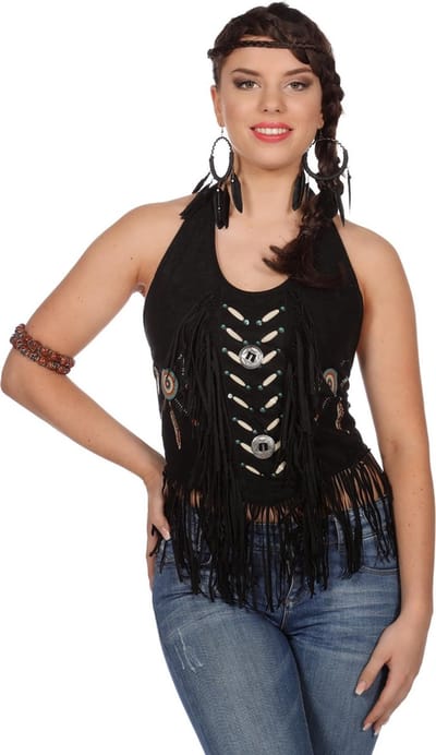 Western Shirt Dames Zwart
