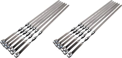 Krumble Barbecue spiezen - Set van 12 - Vleesspiezen - Groentespiezen - Kebab spiezen - BBQ spiesjes - RVS - Zilver