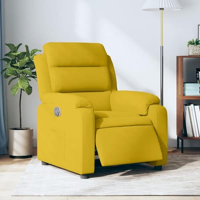 vidaXL - Fauteuil - verstelbaar - elektrisch - stof - geel