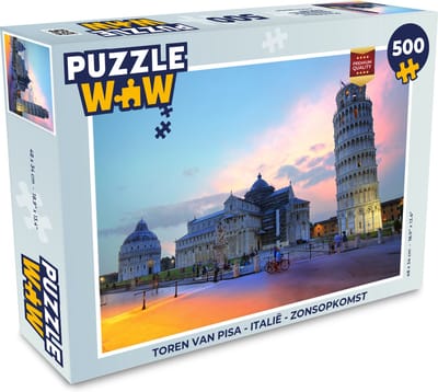 Puzzel Toren van Pisa - Italië - Zonsopkomst - Legpuzzel - Puzzel 500 stukjes