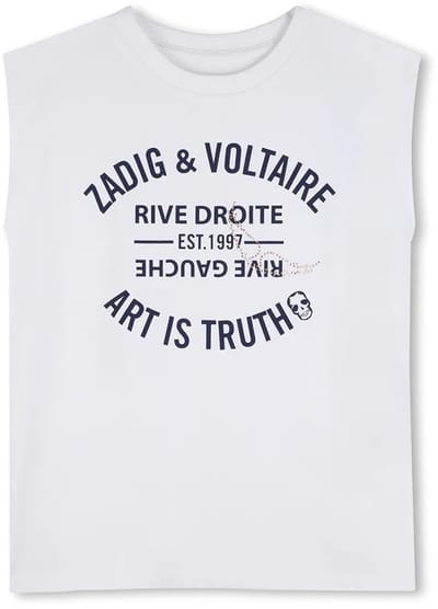 Zadig & Voltaire X60535 Mouwloos T-shirt Wit 6 Years Meisje