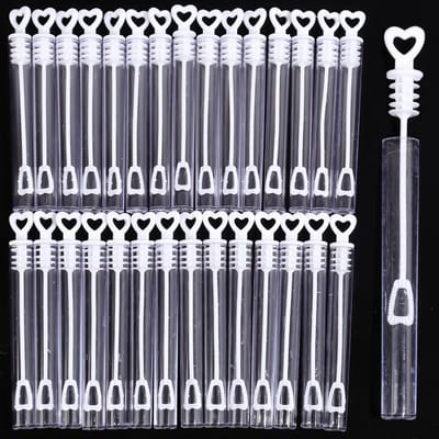 10/100 Stuks Zeepbel Flesje Hartvormige Stok Lege Buis Kinder Verjaardagsfeest Traktaties Speelgoed Bruiloft Cadeau voor Gast Babyborrel Decoratie 10pcs