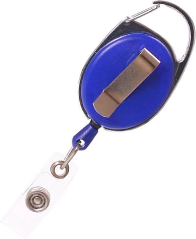 Fako Bijoux - Uittrekbare Sleutelhanger Met Koord & Clip - Rolspeld - Yoyo - Jojo - Skipashouder - Nylon - 36x56mm - Blauw