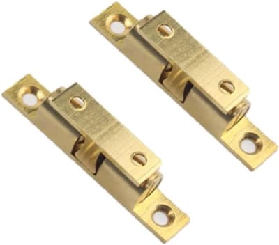 Verstelbare dubbele bal roller sluiting met schroeven voor kastdeuren en kasten - 2 stuks, 60mm, goudkleurig, perfect voor meubels en deuren