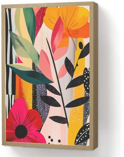 Wandlamp 40x60 cm - Oplaadbaar - Bloemen - Bladeren - Abstract - Kleurrijk - Wandlampen binnen woonkamer - Slaapkamer lamp - Decoratieve nachtlamp - Vloerlamp draadloos