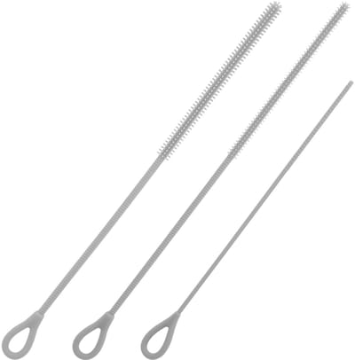 MTTproducts- Rietjesborstel 3 Stuks - Siliconen Herbruikbaar - Antisliphandgreep - Voor Flessen/Bekers/Tubes - 20/25 cm Lengte - Reinigingsborstel