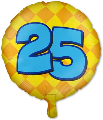 LUQ – Folie Ballon Happy Party 25 Jaar – Veelkleurig Design – Luxe Verjaardag Decor – Feest Versiering – Helium Ready