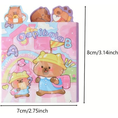1 pc Cahier 6 volets Capybara, 120 pages - Couleurs vives, Fournitures de journalisme portables et créatives avec des designs assortis pour les messages de bureau 1pc gray