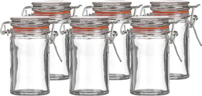 Urban Living Weckpotje/inmaakpotje - 6x - mini - 70 ml - glas - met beugelsluiting