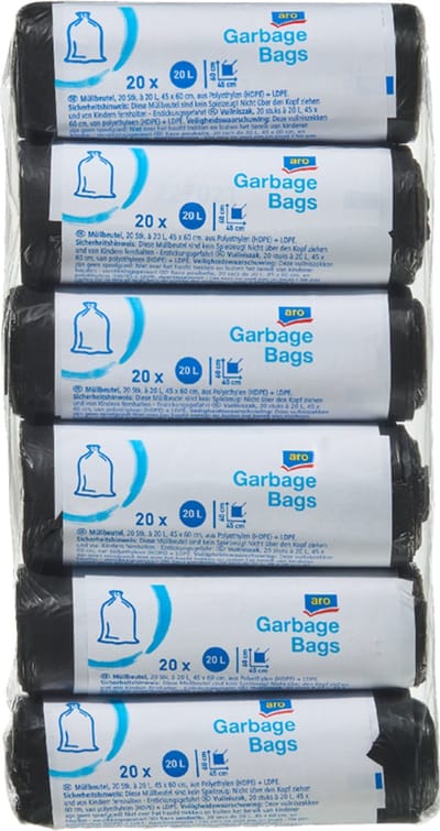 Vuilniszakken 20 liter - 120 afvalzakken (6 x 20) - Pedaalemmerzakken - 45 x 60cm