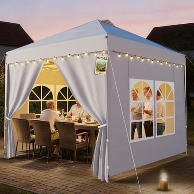 Vouwpaviljoen - Partytent Pop-up - Buiten Samenzijn - In Hoogte Verstelbaar - 25 x 25 m - Wit
