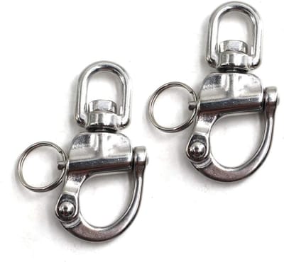 Draaibare kliksluiting van 70mm - Marine kwaliteit - 316 roestvrij staal - Draaibare ring - Jachthardware - Zeilbootaccessoires - Set van 2