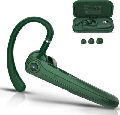 Draadloze Bluetooth Headset V5.4 met 120 Uur Stand-by Tijd voor Autorijden en Kantoor - Donkergroen