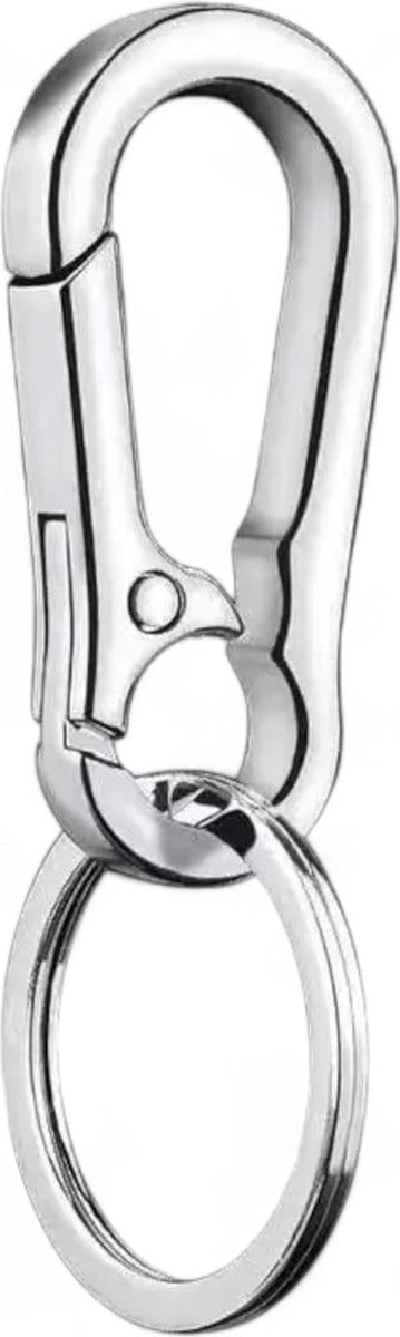 LOUD AND CLEAR® - Musketonhaak Sleutelhanger - Karabijnhaak - RVS - Zilver - Compact & Veilig - Outdoor Accessoire