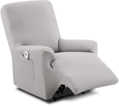 Dailygoods- Relaxfauteuil Hoes TEIDE - Elastische Meubelbeschermer - Universele Beschermhoes 70–100 cm - Wasbaar - Lichtgrijs - Bescherming tegen Vlekken/Dierenhaar