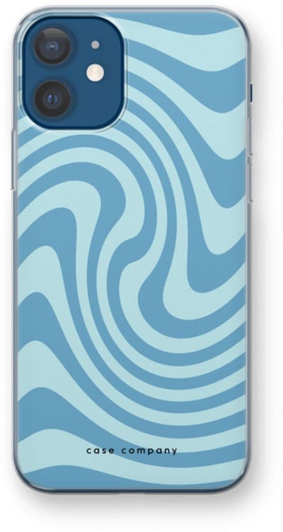 Case Company® - Hoesje geschikt voor iPhone 12 hoesje - Swirl Blauw - Soft Cover Telefoonhoesje - Bescherming aan alle Kanten en Schermrand