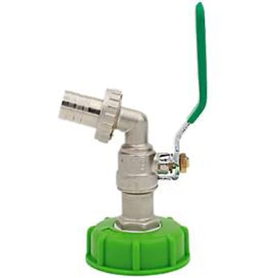 IBC kogelkraan, voor IBC-tanks met 2" uitlooparmatuur, grof schroefdraad, Ø 55-62 mm, metaal