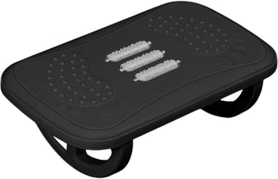 Voetsteun onder bureau - Beensteun kruk - Comfortabel zitten - Verstelbaar schommelontwerp - 37.5 cm - Zwart