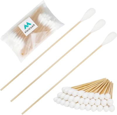 Katoenen Swabs - Grote Wattenstaafjes - Oorverzorging Huisdieren - Extra Lange Stengels - 100 Stuks - Natuurlijk