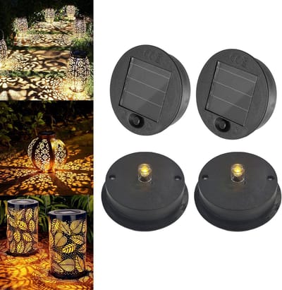 Reserveonderdelen op zonne-energie - Vervangende top LED warm wit licht zonnedeksel - Tuinverlichting - Doe-het-zelf - 7 cm tuinverlichting op zonneenergie