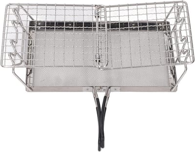 Kampeer Broodrooster - Outdoor Toaster - Picknick BBQ - Opvouwbaar RVS - 20 x 13.5 cm - Zilver