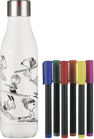 Les Artistes Paris- Drinkfles - Thermosfles 500ml - DIY creatieve set Snoopy incl 6 markers