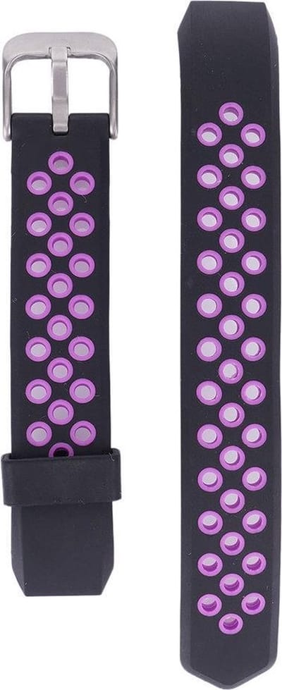 Shop4 - Fitbit Alta Bandje - Siliconen Paars Zwart