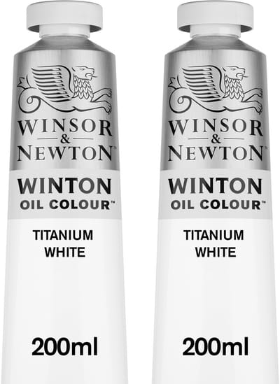 Winsor & Newton Winton 1490699 Olieverf Set – Titanium White – 2x 200 ml – Hoogdekkende kunstenaarsverf – Voor schilderkunst & atelier