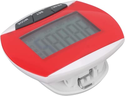 Stappenteller met klem - Activiteitstracker - Dagelijkse beweging - Automatische uitschakeling - Compact lichtgewicht - Rood