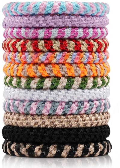 Dailygoods- Haarelastiekjes 12 stuks - Elastisch - Duurzaam - Vlechtbanden - Paardenstaarthouders - Veelzijdig en modieus accessoire - Haarbanden