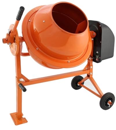 Draagbare elektrische betonmixer 70L met krachtige motor en wielen voor eenvoudig transport