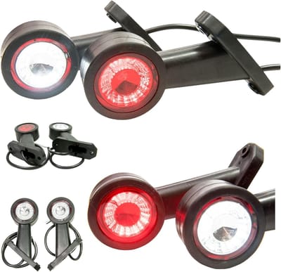 2 Stuks Rubber Markeringslichten 12V 24V Wit Rood voor Vrachtwagen Auto Aanhanger