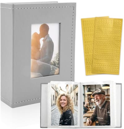 Fotoalbum 10x15 - Leren omslag - Voor 100 foto’s - Inclusief bindlint en 2 letterstickers - ShopVlot