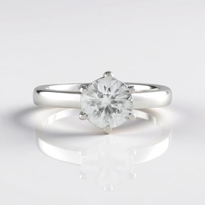 Cavill - Zilveren ring 925 Sterling met platina plating - Cambodjaanse briljant geslepen zirkoon 1 625 ct - Tijdloze smalle damesring