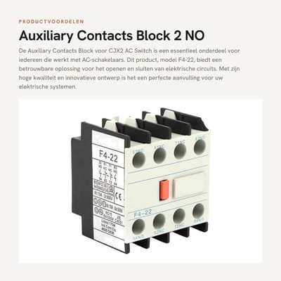Dailygoods - Auxiliary Contacts Block - 2 NO 2 NC - voor CJX2 AC Switch - Betrouwbare schakelaar - Eenvoudige installatie - Geschikt voor diverse toep...