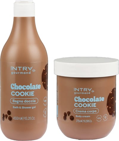 Intra Chocolate Cookie Cadeauset – Douchegel 450 ml + Bodycrème 275 ml – Vegan & 97% Natuurlijk