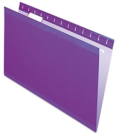 Versterkte Hangende Bestandsmappen - Juridische Grootte - Violet - 25 Stuks