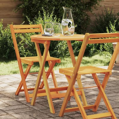 Opvouwbare tuintafel - Ronde houten tafel - Buiten dineren - Massief acaciahout - 60x72 cm - Bruin