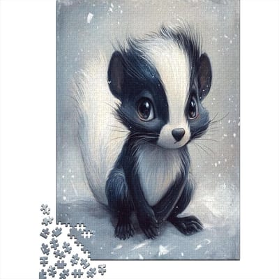Een kleine schattige wasbeerpuzzel met 1000 stukjes, puzzel met 1000 stukjes voor volwassenen, puzzel met 1000 stukjes, puzzel voor volwassenen en kinderen, klassieke puzzels, 1000 stukjes, 75 x 50 cm