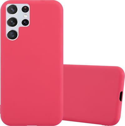Cadorabo Hoesje geschikt voor Samsung Galaxy S22 ULTRA in CANDY ROOD - Beschermhoes gemaakt van flexibel TPU silicone Case Cover