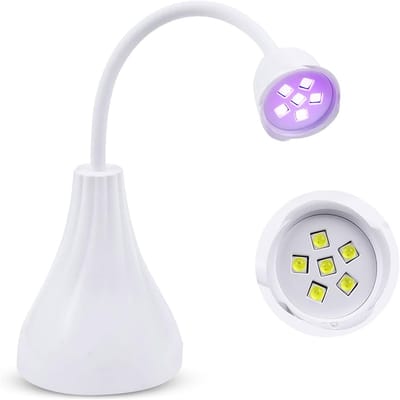 carmdering - Mini UV Nagellamp - Draagbare LED Lamp Voor Gelnagels - Handheld Nageldroger - 360° Verstelbare Zwanenhals - Sneldrogend Licht - Duurzaam ABS Materiaal - Veilig Voor De Huid - Ideaal Voor Thuis En Salon Gebruik - 1 Stuk